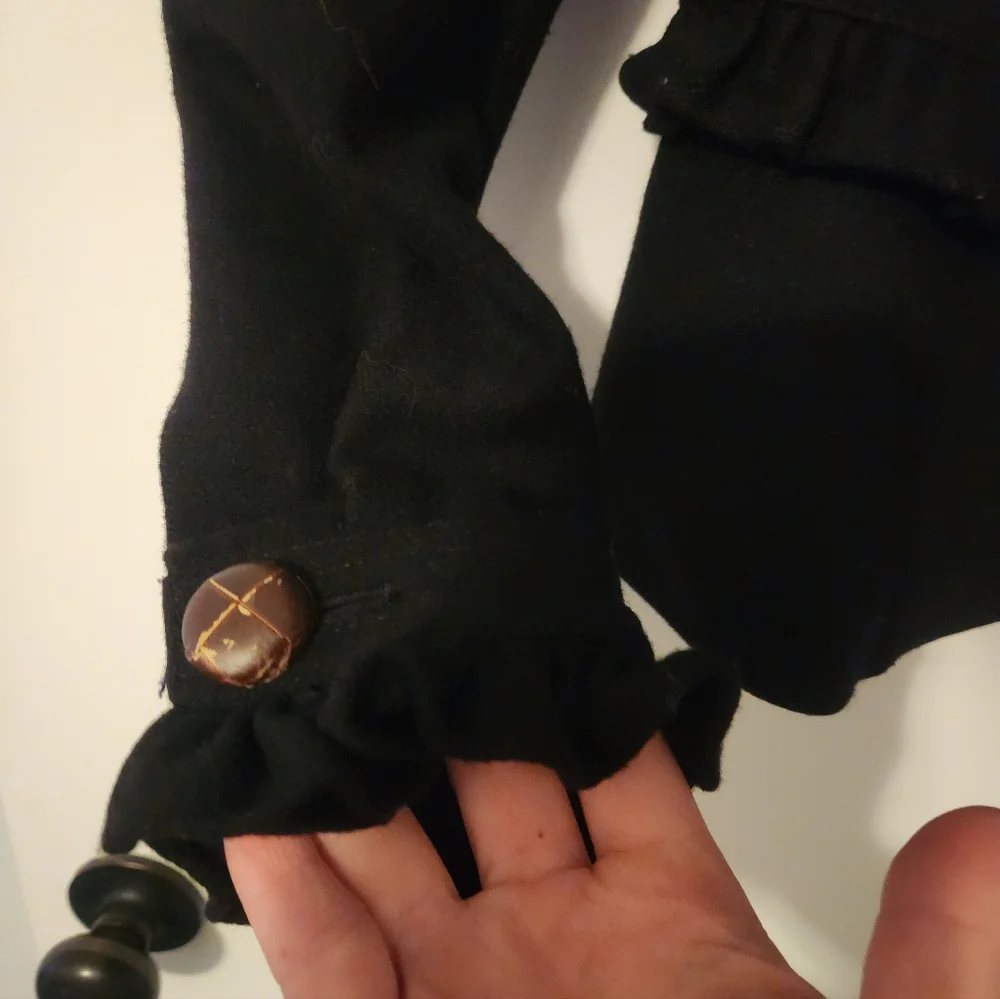 J.Crew Wool Blend Black Peacoat Office Jacket Women's Size 0 - Picture 5 of 7